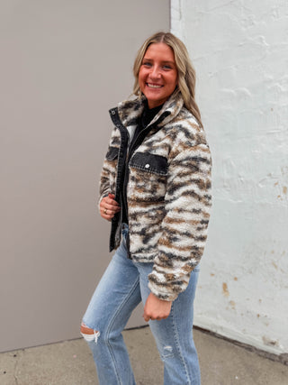 Leona Jacket-White Brown-Thread & Supply