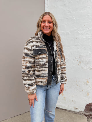 Leona Jacket-White Brown-Thread & Supply