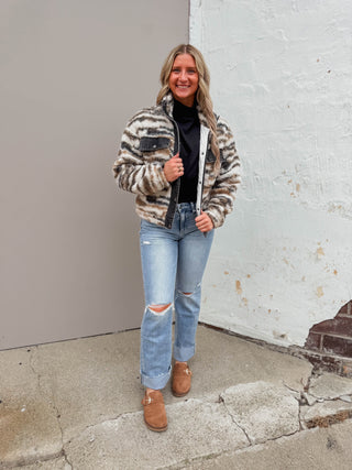 Leona Jacket-White Brown-Thread & Supply