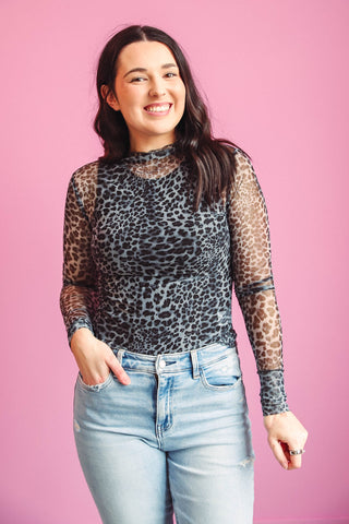 Quinn Leopard Mesh Top