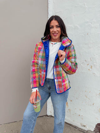 Jolie Plaid Quilted Jacket