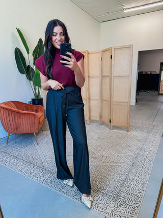 Danielle Knit Top-Burgundy