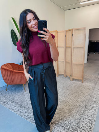 Danielle Knit Top-Burgundy