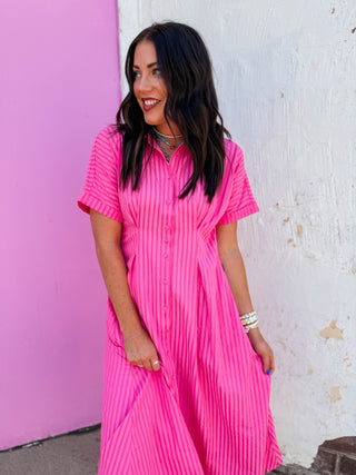 Pretty In Pink Midi Dress