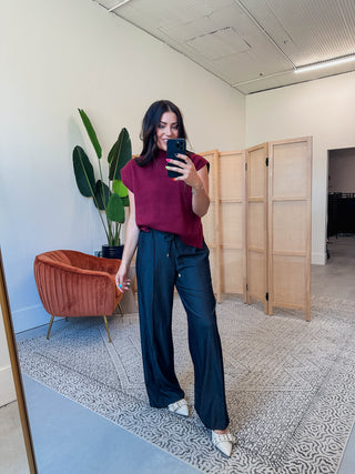 Danielle Knit Top-Burgundy