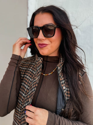 Level Up Sunglasses-Black Frame/Smoke Polarized Lens-Quay