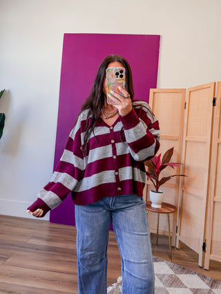 Kollins Striped Cardigan