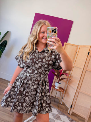 Macy Floral Embroidered Mini Dress