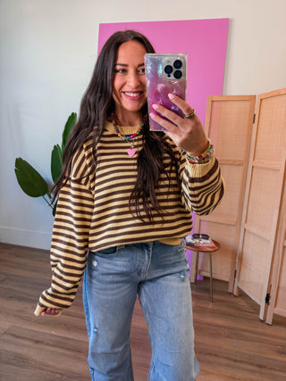 Jacie Striped Sweater-Yellow