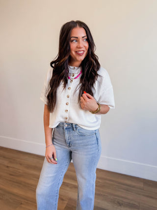 Simply Essential Knit Top-Off White