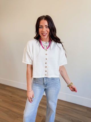 Simply Essential Knit Top-Off White