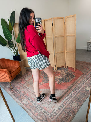 Game Day Checkered Skort-Black