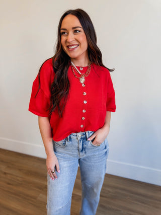 Simply Essential Knit Top-Poppy