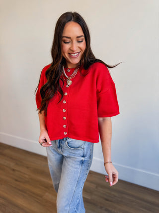 Simply Essential Knit Top-Poppy