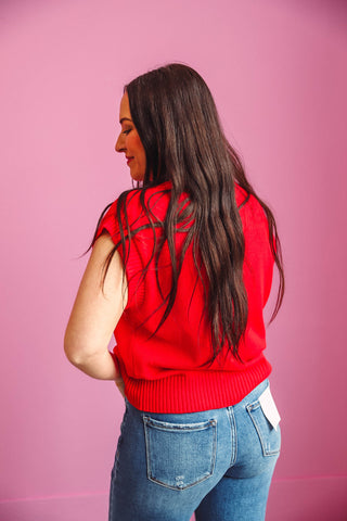 Ryleigh Knit Top-Red