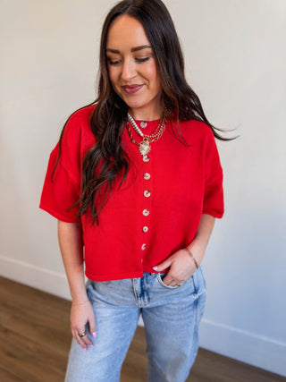 Simply Essential Knit Top-Poppy