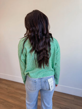 Daydream Striped Cardigan-Green
