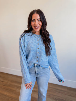 Daydream Striped Cardigan-Coastal