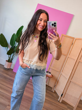 Lovely Layers Tee-Taupe