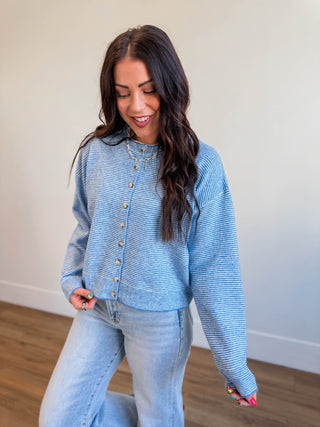 Daydream Striped Cardigan-Coastal
