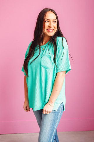 Lyla Corded Top-Mint