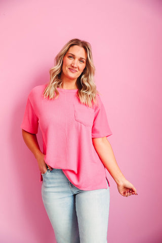 Lyla Corded Top-Pink