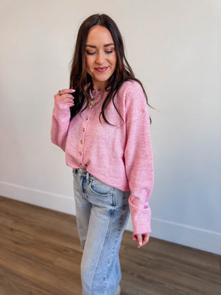 Daydream Striped Cardigan-Punch