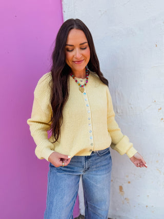 Delaney Cardigan-Yellow