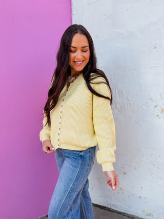 Delaney Cardigan-Yellow