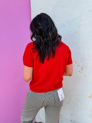 Briar Knit Top-Red