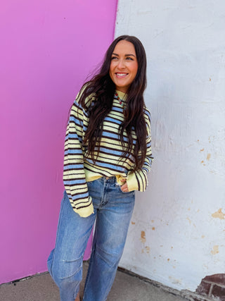 Noah Striped Sweater-Yellow