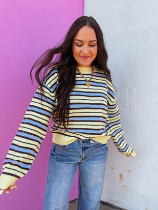Noah Striped Sweater-Yellow