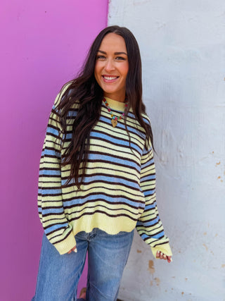 Noah Striped Sweater-Yellow