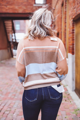 Sophia Sweater-Mocha/Sky