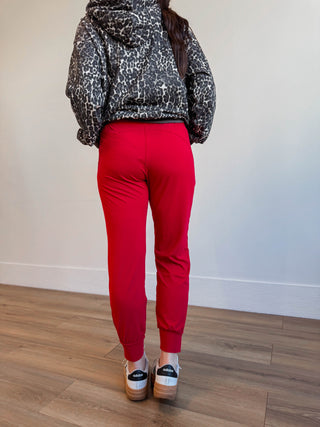 On The Go Joggers-Red