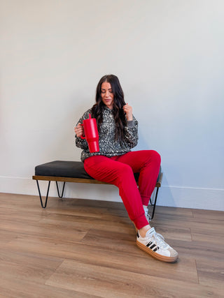 On The Go Joggers-Red