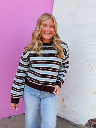 Noah Striped Sweater-Light Blue