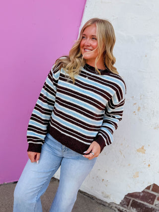 Noah Striped Sweater-Light Blue