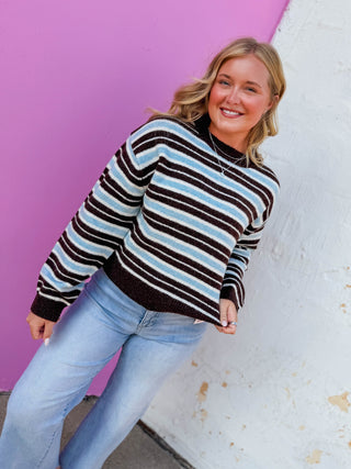 Noah Striped Sweater-Light Blue