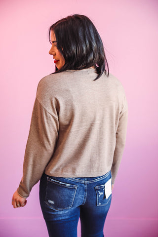 Della Cardigan-Taupe Heather-Thread & Supply