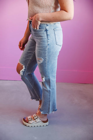 Alyssa High Rise 90's Straight Leg Denim