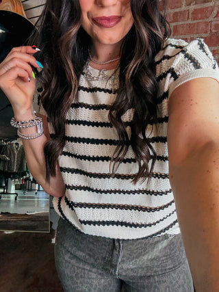 Melissa Striped Knit Top