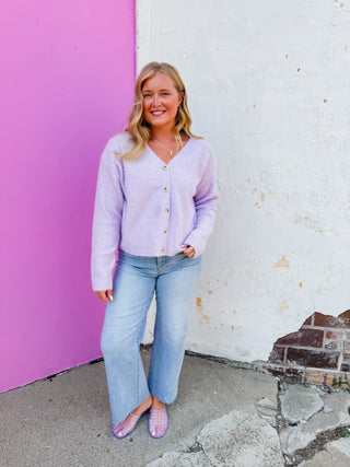Cloud Soft Cardigan-Lavender