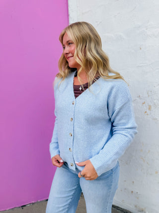 Cloud Soft Cardigan-Sky