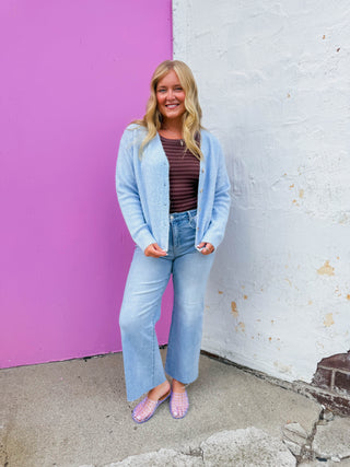 Cloud Soft Cardigan-Sky