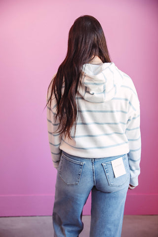 Avalon Hoodie-White Blue Stripe-Thread & Supply