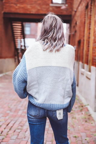 Nellie Color Block Sweater-Light Blue/Blue