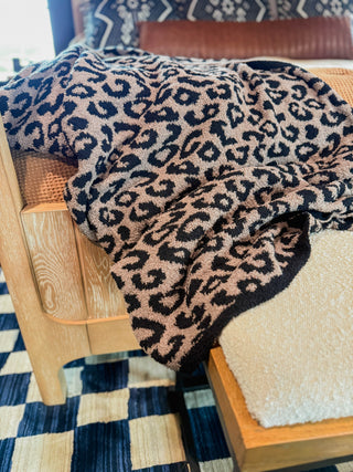 Leopard Throw Blanket-Coffee