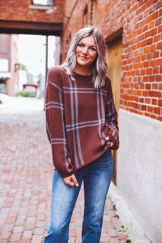 Harper Sweater-Brown/Blue