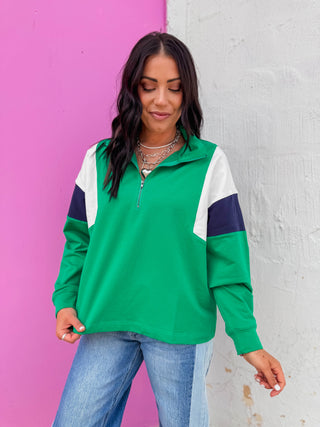 Cam Color Block Pullover